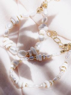 Gold Bracelet - Gold Puka Shell Pearl Bracelet - Maka - ke aloha jewelry Seashell Bracelet, Gold Pearl Bracelet, Hawaii Jewelry, Puka Shell, Shell Bracelet, Initial Jewelry, Pearl Flower, White Freshwater Pearl, Flower Bracelet