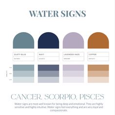 the color scheme for water signs