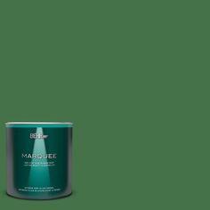 a can of marjoiee green paint on a green background with the words marjoie