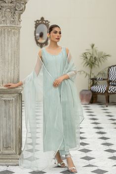 Aquamarine Formal Naqshi Organza Kurta, Formal Organza Kurta With Naqshi Detailing, Party Sharara In Organza With Naqshi Detailing, Party Sharara With Naqshi In Organza, Organza Sharara With Naqshi For Party, Elegant Designer Shantoon Kurta, Silk Party Kurta With Naqshi Detailing, Silk Kurta With Naqshi For Parties, Elegant Shantoon Kurta For Designer Wear