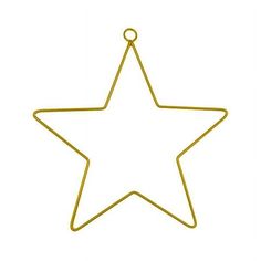 a gold star ornament on a white background