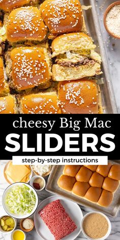 cheesey big mac sliders with step by step instructions