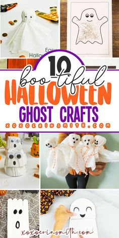 collage of cute Halloween ghost inspired crafts for toddlers, preschoolers and kindergarten kids. Ghost Crafts Preschool, Halloween Ghost Crafts, Ghost Crafts For Kids, Halloween Ghost Craft, Mummy Crafts, Ghost Crafts, Halloween Crafts For Toddlers, Halloween Preschool, Easy Halloween Crafts