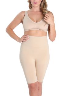 High-waist. High-comfort or High-control Thigh Shaper. Enjoy smoothing from natural waist to low thigh or including extra targeted shaping over the tummy. Breathable fabric makes this an ideal piece for warm or active days. Sits above natural waist or just under bustline on most bodies Firms tummy and thighs Seamless or tagless comfort Conceals panty lines Flexible compression fabric moves with you 90% Nylon or 10% Spandex Shapewear for Women Thigh Shaper, Body Firming, Waist Cincher Corset, French Lingerie, Waist Shapers, Compression Fabric, Waist Cincher, Women's Shapewear, Body Shapers