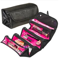 three different types of cosmetic bags with zippers