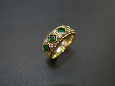 14K Yellow gold Bezel Set Diamond and Emerald ring as an engagement ring, wedding band, anniversary gift, or a personalized jewelry. Product Specifications: - 8 High Quality Round Braillant Cut Diamonds with approx. 0.24ct - D-F in Color and VS in Clarity with Heart and Arrow - 5 Square cut Emerald - 14K Yellow gold - Ring Width (widest point): 5.50mm Currently made to order pieces may take up to 15 business days to complete, or let me know if you need it urgent. It's easy to create jewelry that Luxury Emerald Ring With Rose Cut Diamonds For Anniversary, Luxury Emerald Ring With Single Cut Diamonds For Anniversary, Heirloom Bezel Setting Anniversary Rings, Formal Heirloom Emerald Ring With Single Cut Diamonds, Heirloom Diamond Cut Emerald Ring For Anniversary, Heirloom Emerald Ring With Single Cut Diamonds For Anniversary, Classic Wedding Emerald Ring With Single Cut Diamonds, Heirloom Emerald Ring With Single Cut Diamonds, Emerald Rings With Single Cut Diamonds For Anniversary