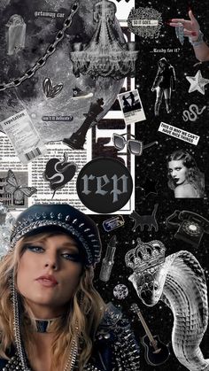 a collage of photos with the word rap on it and various images in black and white