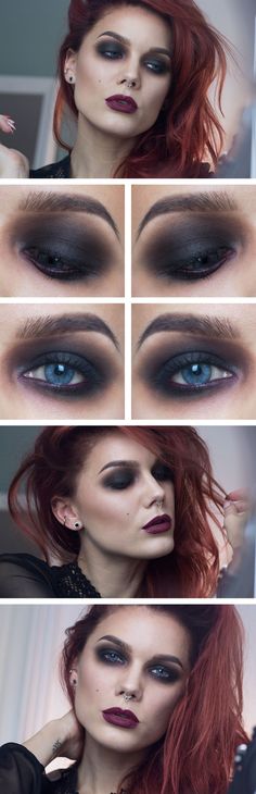 Todays look – Vamp Smokey Eys, Vamp Makeup, Vampire Makeup, Dark Eyeshadow, Dark Makeup, Costume Makeup, Love Makeup