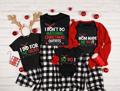 Get your family ready for the holiday season with these adorable Christmas family matching shirts! Perfect for creating lasting memories and spreading festive cheer together, these shirts feature coordinating designs that are perfect for family photos or holiday gatherings. Made from soft and comfortable materials, these shirts are not only cute but also cozy to wear all season long. Make this Christmas extra special with these matching shirts that are sure to bring joy and togetherness to your family this holiday season! *Processing time is 1 business day (exceptions may apply during holiday seasons). Delivery time depends on your shipping type selection and location. Please check the estimated delivery times at checkout and upgrade shipping if you need it sooner. *All items are made-to-o Matching Christmas Shirts, Christmas Party Shirts, Dtf Print, Vinyl Print, Group Shirts, Family Christmas Pajamas, Family Christmas Shirts, Funny Christmas Shirts, Christmas Family