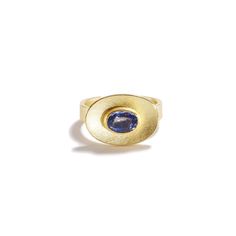 22K & 18K yellow gold, blue faceted oval sapphire • Size 7 (54.51mm) inside circumference • 0.15" (2.54mm) width of band • 0.48" (12.19mm) length, head of ring • 0.69" (17.52mm) width, head of ring • One of a kind Gold Sapphire Ring Oval Cabochon With Polished Finish, Oval Yellow Sapphire Diamond Ring, Classic Oval Yellow Sapphire Ring, Oval Yellow Sapphire Ring In Yellow Gold, Modern Oval Tanzanite Sapphire Ring, Elegant Oval Yellow Sapphire Ring, Gold Round Yellow Sapphire Ring, Gold Oval Yellow Sapphire Ring, Gold Yellow Sapphire Ring, Round