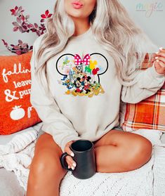 Cute Outfits For Disney World, Disney Outfits Winter, Fall Disney Outfits, Family Disney Outfits, Disneyland Outfit Winter, Disneyland Sweatshirt, Disney Trip Outfits, Birthday Sweater, Disneyland Shirt