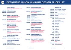 a list of different types of font and numbers on a white background with the words designers union