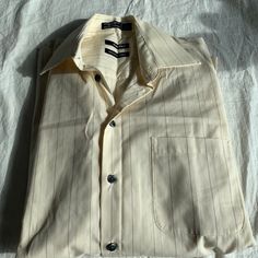 Claiborne Size 15 32/33 Wrinkle Free Striped Long Sleeve Cotton Wrinkle Free, Striped Long Sleeve, Casual Shirts For Men, Button Down Shirts, Sleeve Cotton, Casual Button Down Shirts, Mens Shirts, Man Shop, Cream