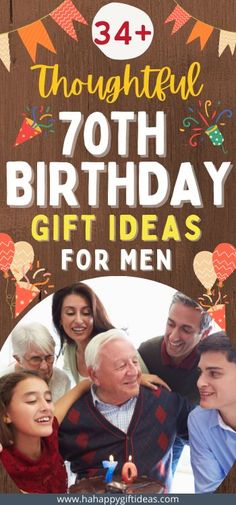 an old man is surrounded by his family and friends on the birthday card for him