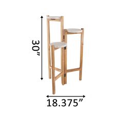 two stools are shown with measurements for each seat