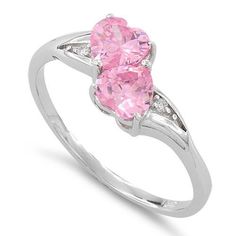 Top of ring height: 8mm

 Top of ring width: 8.6mm


Band width: 3.9mm


Shank width: 1.4mm




Stone material: pink & clear cubic zirconia



Center stone size: 5mm x 5mm



Stone shape: heart shape (center) & round



Center stone carat weight: 0.4 ct.



Total number of CZ stones: 4



Stone setting: basket prong setting





Metal: 925 sterling silver


Plating: rhodium plated 


Finish: high polish Heart Shaped Diamond Ring, Double Heart Ring, Heart Promise Rings, Cz Pendant, Stone Setting, Double Heart, Rings Cool, Pink Ring, Emerald Jewelry