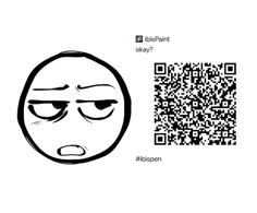 a qr code with an angry face next to it