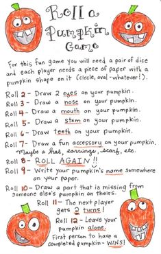 a handwritten poem with pumpkin faces on it