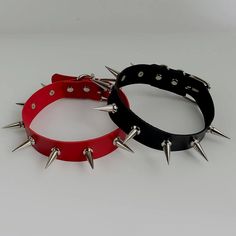 Material: PU Alloy Color: Black, White, Silver, Pink, Blue, Red, Green Size: Length: 43cm Width: 2.5cm Rivet length: 3cm Weight: 0.07kg Harness Fashion, Green Y2k, Leather Chokers, Funky Jewelry, Accessories Jewelry Necklace, Women Accessories Jewelry, Punk Fashion, White Silver, Red Green