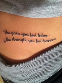 The pain you feel today is the strength you feel tomorrow... Hand Written Tattoos, Tattoo Food, Dr Tattoo, Quote Tattoos Girls, Meaningful Tattoo Quotes, Quote Tattoos, Videos Quotes, Tattoo People, Writing Tattoos