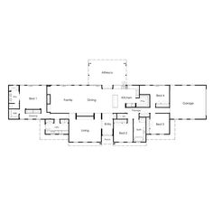 the floor plan for this house is outlined in black and white, with three separate rooms