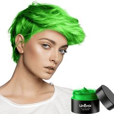 UrbanX Washable Hair Coloring Wax Material Unisex Color Dye Styling Cream Natural Hairstyle for Braided Hair Style Pomade Temporary Party Cosplay Natural Ingredients - Green. GET AN INSTANT COLOR UPGRADE WITH THIS UNIQUE JAPANESE FORMULA COLOR HAIR WAX This new temporary hair color wax adds texture and shine, is suitable for all types of hair - from medium to thick hair - and is very easy to apply and wash off. Washable & temporary: Don't waste months with permanent hair dye. Try a new color eve Shag Hair, Hair Color Caramel, Dyed Red Hair, Natural Hairstyle, Hair Color Cream, Balayage Color, Temporary Hair Color, Natural Hairstyles For Kids, Girls Natural Hairstyles