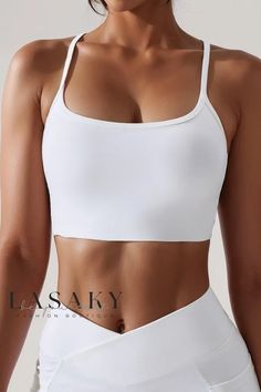 Lasaky - High-performance Moisture-wicking Activewear Sports Bra for Running and Yoga. Sports Bra For Running, Sports Bra Design, Running Sports Bra, White Bra, White Bras, Seamless Sports Bra, Blue Outfit, Sport Bra, Quick Dry