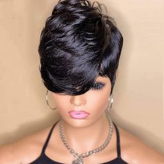 Black Pixie Cut, Short Cut Wigs, Black Hair Short Cuts, Pixie Hair, Remy Human Hair Wigs, Sassy Hair, Pixie Cut Wig, Queen Hair, Wig With Bangs