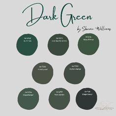 the dark green color scheme for an interior painting project, with text overlaying it