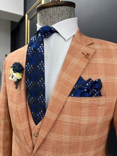 Plaid Tile, Khaki Suits, Designer Blazers For Men, Striped Suit, Blazers Shoes, Winter 23, Plaid Suit, Shirt Tie, Blazer Designs