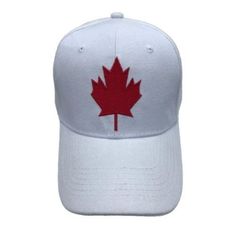 The Hat Features An Adjustable Velcro Closure For The Perfect Baseball Hat Look And Easy, Comfortable Fit. This Is A 100% Brand New Authentic Cap Hat Has Embroidered Canada Flag Logo At Front And Canada On The Back Size:  Adjustable Great For Men And Women Of All  Ages White Winter Flat Bill Hat, White Flat Bill Hat For Winter, White Flat Bill Winter Hats, White Winter Baseball Cap With Curved Brim, White Curved Brim Baseball Cap For Winter, White Snapback Trucker Hat For Winter, Maple Leaf Flag, Cool Belt Buckles, Red Maple Leaf