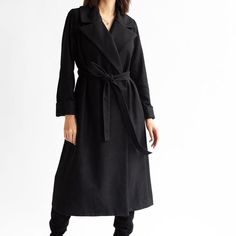 Classic Black Wool Coat Double Breasted Overcoat, Perfect Coat, Long Wool Coat, Stylish Coat