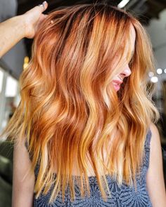 Apricot Balayage, Golden Copper Balayage, 30 Volume Developer, Copper And Blonde, Larisa Love, Red Balayage Hair, Balayage Ideas, Copper Balayage, Red Balayage