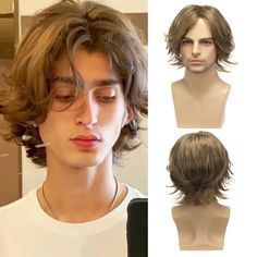 PRICES MAY VARY. Material:The mens curly wig is made of high quality heat resistant synthetic fibers, which is more durable and soft to the touch,just like the real hair,very close to the appearance of human hair. Wig cap:Male wigs has an adjustable and breathable Wig Cap so that you can adjust the hook inside the cap to the correct size to help you wear wig. Occasion:Man short wig perfect for Halloween, Anime Cosplay, Costume Party, Theme Parties, Weddings, Concerts, Christmas, Dating, Workplac Light Brown Hair Men, Male Wigs, Men Wigs, Brown Hair Men, Men's Wigs, Cute Couple Halloween Costumes, Wigs Synthetic, Short Layers, Natural Wigs