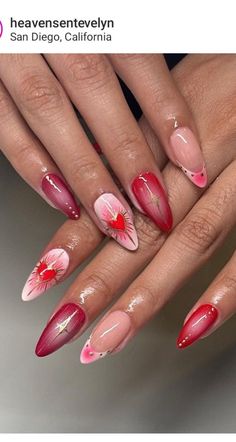 Aura Nails Red, Red Aura Nails, Nessa Nails, Red Aura, Aura Nails, Acrylic Ideas, Airbrush Art, French Tips, Dream Girl