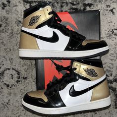 AIR JORDAN 1 RETRO HIGH NRG USED SIZE 10 PATENT GOLD TOE 861428 007. Condition is Pre-owned. Shipped with USPS Priority Mail. Air Jordan 1 Retro, Jordan 1 Retro, Jordan 1 Retro High, Jordan 1, Size 10, Air Jordans, Athletic Shoes, Men's Shoes, Mens Accessories