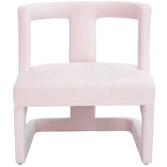 a pink chair on a white background