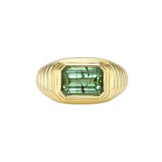 Each of our gemstone signet rings contain a distinctive, one-of-a-kind stone that has been hand-selected by Maggi. Due to the uniqueness of these precious materials, only one is available. One-of-a-kind gemstone ring featuring one custom cut green tourmaline set in an east west emerald cut ribbed signet style setting. Instagram Site, Signet Rings, East West, Green Tourmaline, Signet Ring, Gemstone Ring, Emerald Cut, Tourmaline, Gemstone Rings