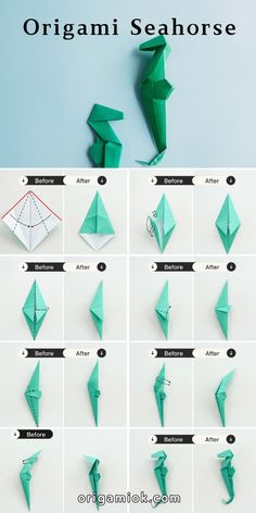 how to make origami seahorse instructions