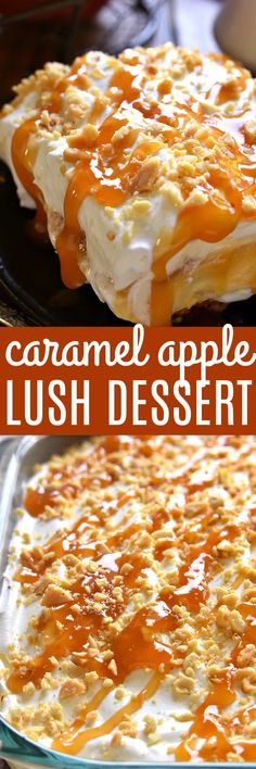 this caramel apple lush dessert is so delicious and easy to make