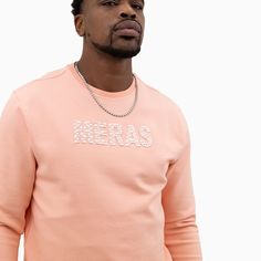 Introducing the Men's Embroidery Crew Neck Sweatshirt by Meras. This sweatshirt features durable and soft fabric, perfect for keeping you warm and comfortable during colder weather. The crew neck design adds a touch of style, while the embroidered logo adds a subtle yet sophisticated detail. Upgrade your wardrobe with this essential piece. Color: Peach Style: MC2310-PEACH Nba Hats, Tops And Bottoms, Satin Jackets, Autumn Sales, Black Edition, Air Jordan 1 Mid, Peach Color, Classic Logo, Jordan 1 Mid