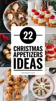 twelve christmas appetizers with text overlay