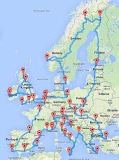 a map that shows the locations of all major cities in europe and where they are located