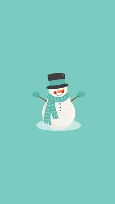 a snowman with a hat and scarf on