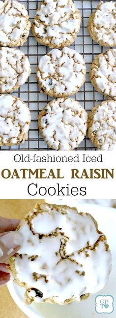 old - fashioned iced oatmeal raisin cookies are the perfect treat for christmas