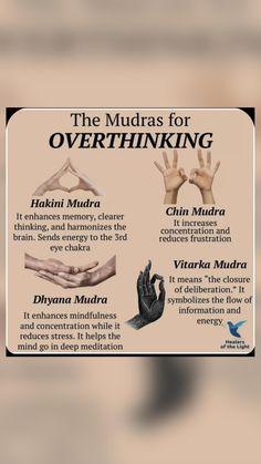 Meditation Mudras Chakra Healing, Mudra For Success, Mudras For Overthinking, Awakening Chakras With Mudras And Mantras, Chakra Mudras And Mantras, Yoga Facts, Chakra Healing Meditation, Chakra Health, Spiritual Awakening Signs