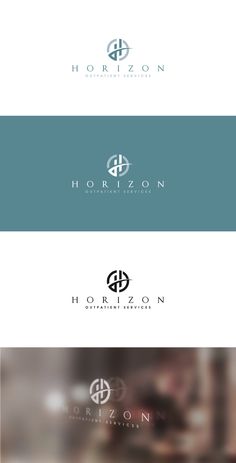 the logo for horizon is shown in three different colors