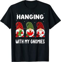 three gnomes hanging with my gnomies christmas t - shirt for men and women