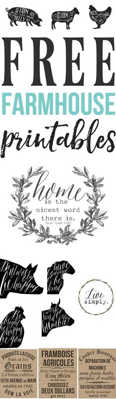 the farm house printables are available for purchase