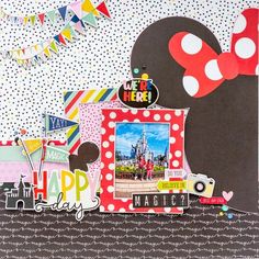 a scrapbook page featuring mickey mouse